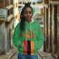 Personalised Afro Zambia Hoodie Flag Style Mix Kente Pattern