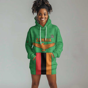 Personalised Afro Zambia Hoodie Dress Flag Style Mix Kente Pattern