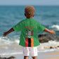 Personalised Afro Zambia Kid Hawaiian Shirt Flag Style Mix Kente Pattern