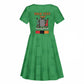 Personalised Afro Zambia Kid Short Sleeve Dress Flag Style Mix Kente Pattern