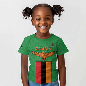 Personalised Afro Zambia Kid T shirt Flag Style Mix Kente Pattern