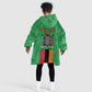 Personalised Afro Zambia Kid Wearable Blanket Hoodie Flag Style Mix Kente Pattern