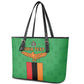 Personalised Afro Zambia Leather Tote Bag Flag Style Mix Kente Pattern