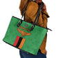 Personalised Afro Zambia Leather Tote Bag Flag Style Mix Kente Pattern