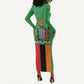 Personalised Afro Zambia Long Sleeve Bodycon Dress Flag Style Mix Kente Pattern LT15