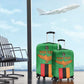 Personalised Afro Zambia Luggage Cover Flag Style Mix Kente Pattern