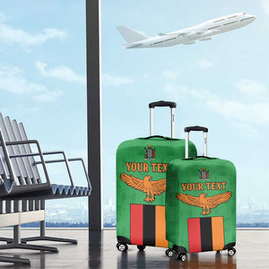Personalised Afro Zambia Luggage Cover Flag Style Mix Kente Pattern