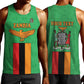 Personalised Afro Zambia Men Tank Top Flag Style Mix Kente Pattern