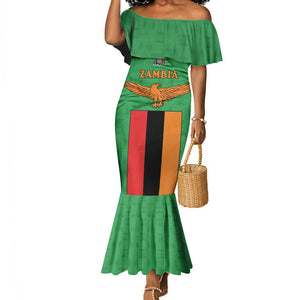 Personalised Afro Zambia Mermaid Dress Flag Style Mix Kente Pattern