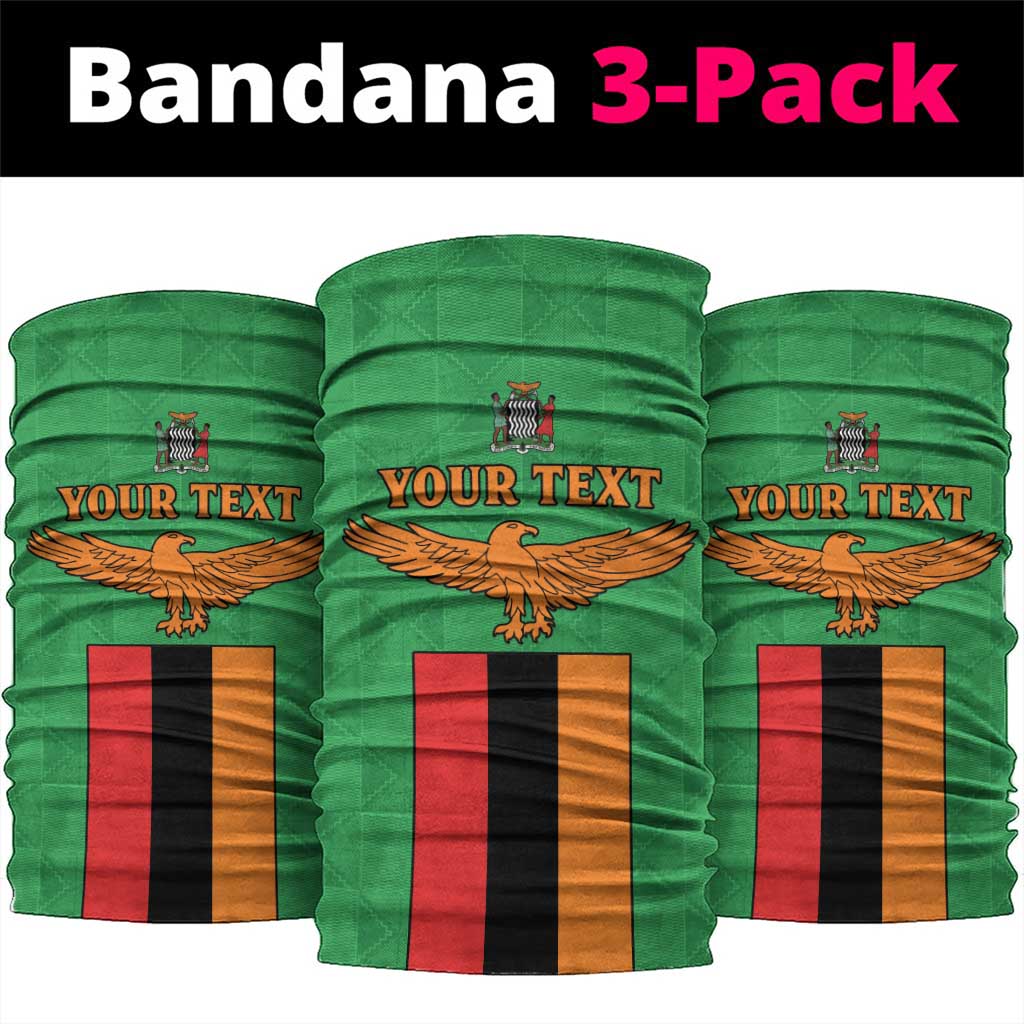 Personalised Afro Zambia Neck Gaiter Flag Style Mix Kente Pattern LT15