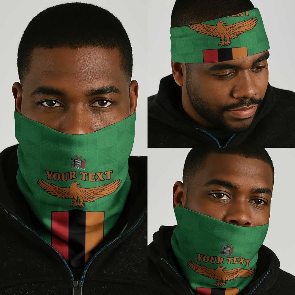 Personalised Afro Zambia Neck Gaiter Flag Style Mix Kente Pattern LT15
