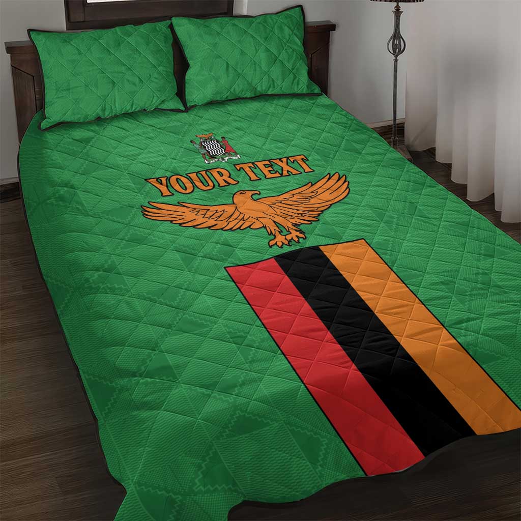 Personalised Afro Zambia Quilt Bed Set Flag Style Mix Kente Pattern