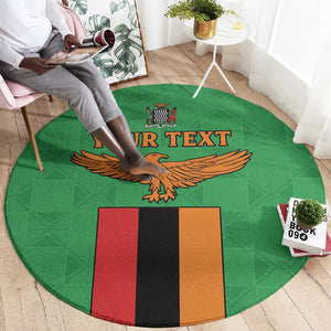 Personalised Afro Zambia Round Carpet Flag Style Mix Kente Pattern
