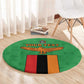 Personalised Afro Zambia Round Carpet Flag Style Mix Kente Pattern