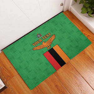 Personalised Afro Zambia Rubber Doormat Flag Style Mix Kente Pattern