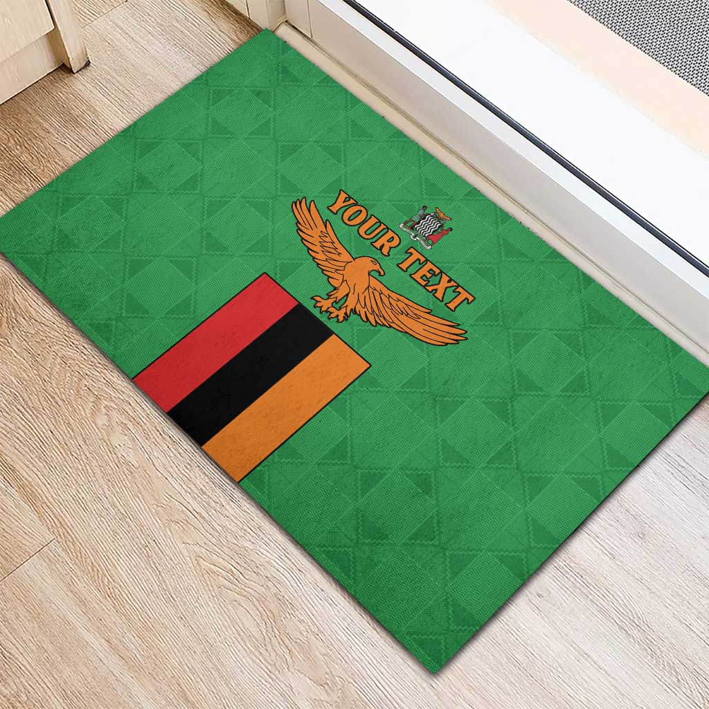 Personalised Afro Zambia Rubber Doormat Flag Style Mix Kente Pattern