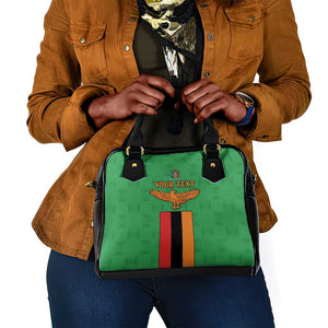 Personalised Afro Zambia Shoulder Handbag Flag Style Mix Kente Pattern