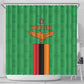 Personalised Afro Zambia Shower Curtain Flag Style Mix Kente Pattern