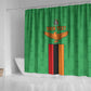Personalised Afro Zambia Shower Curtain Flag Style Mix Kente Pattern