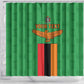 Personalised Afro Zambia Shower Curtain Flag Style Mix Kente Pattern