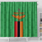 Personalised Afro Zambia Shower Curtain Flag Style Mix Kente Pattern