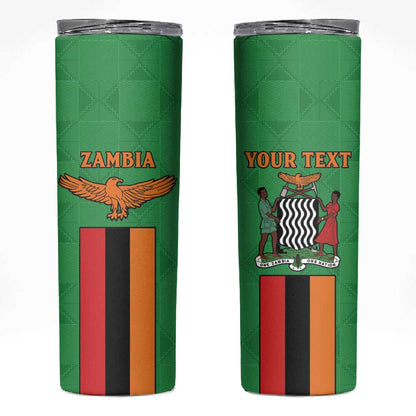 Personalised Afro Zambia Skinny Tumbler Flag Style Mix Kente Pattern