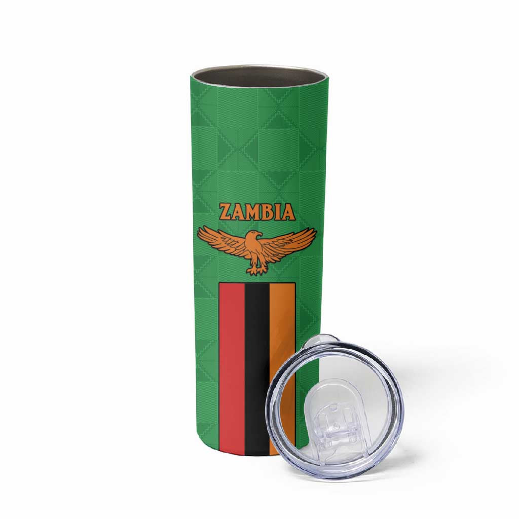 Personalised Afro Zambia Skinny Tumbler Flag Style Mix Kente Pattern
