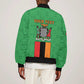 Personalised Afro Zambia Sleeve Zip Bomber Jacket Flag Style Mix Kente Pattern