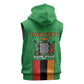 Personalised Afro Zambia Sleeveless Zip Hoodie Flag Style Mix Kente Pattern - African Pride