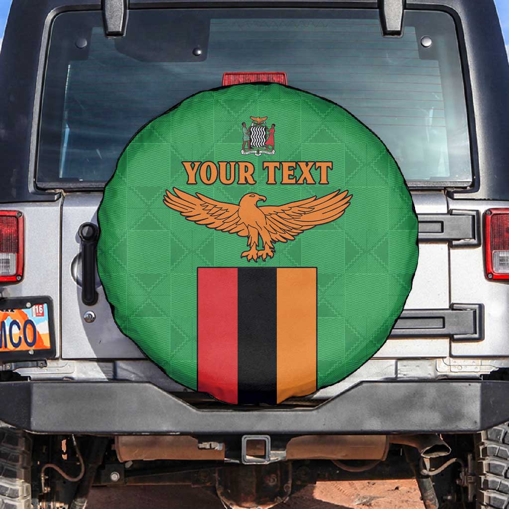 Personalised Afro Zambia Spare Tire Cover Flag Style Mix Kente Pattern