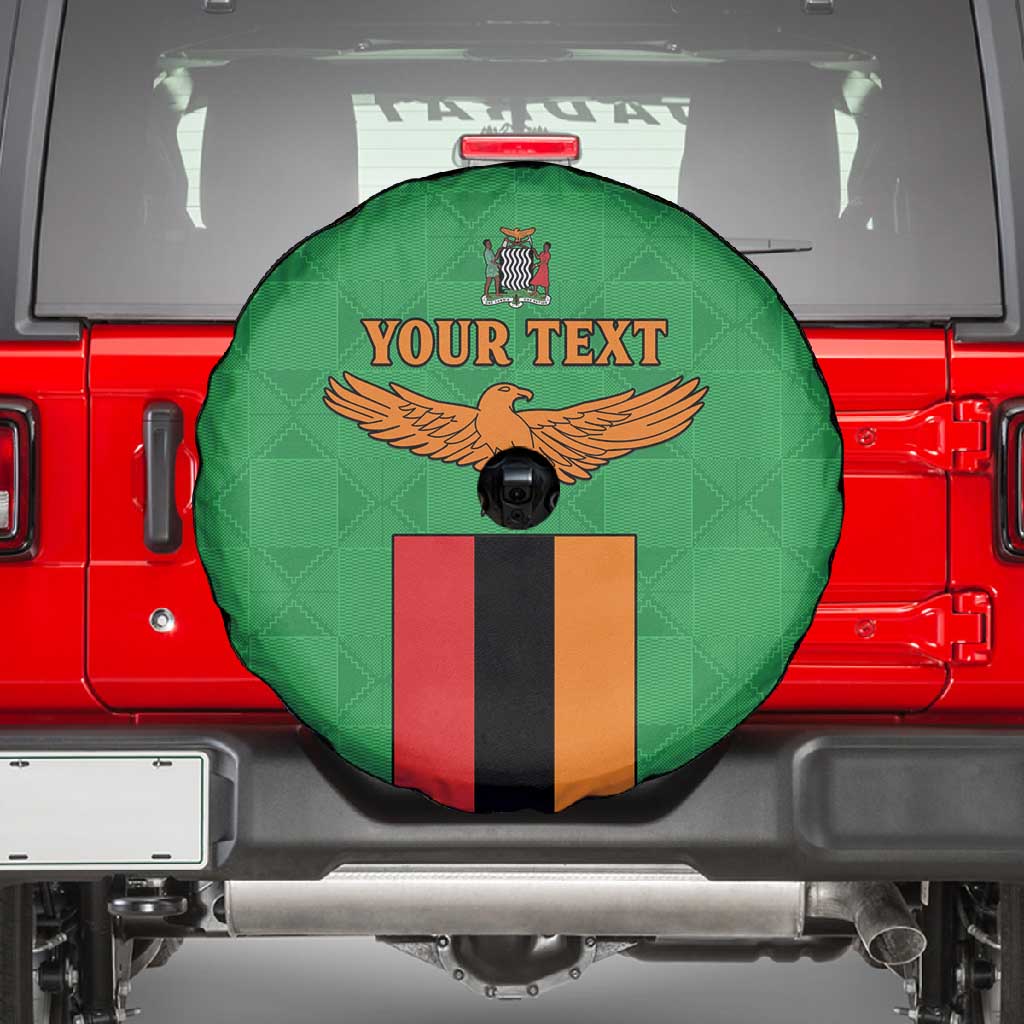 Personalised Afro Zambia Spare Tire Cover Flag Style Mix Kente Pattern