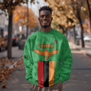 Personalised Afro Zambia Sweatshirt Flag Style Mix Kente Pattern