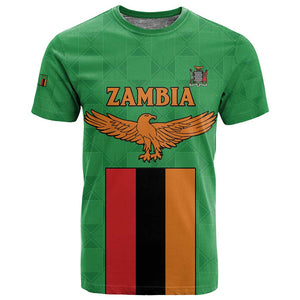 Personalised Afro Zambia T shirt Flag Style Mix Kente Pattern