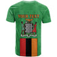 Personalised Afro Zambia T shirt Flag Style Mix Kente Pattern