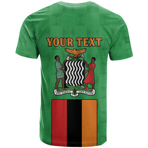 Personalised Afro Zambia T shirt Flag Style Mix Kente Pattern
