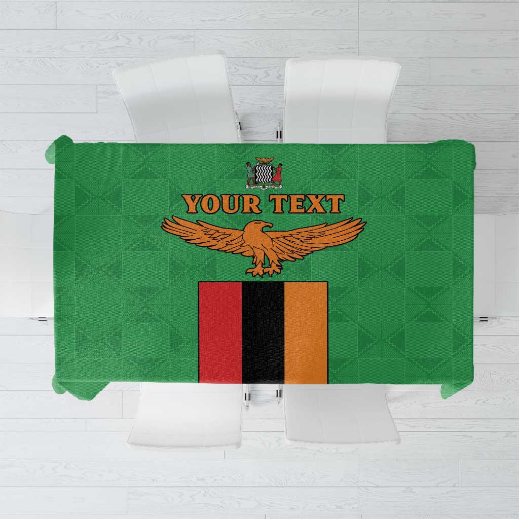 Personalised Afro Zambia Tablecloth Flag Style Mix Kente Pattern