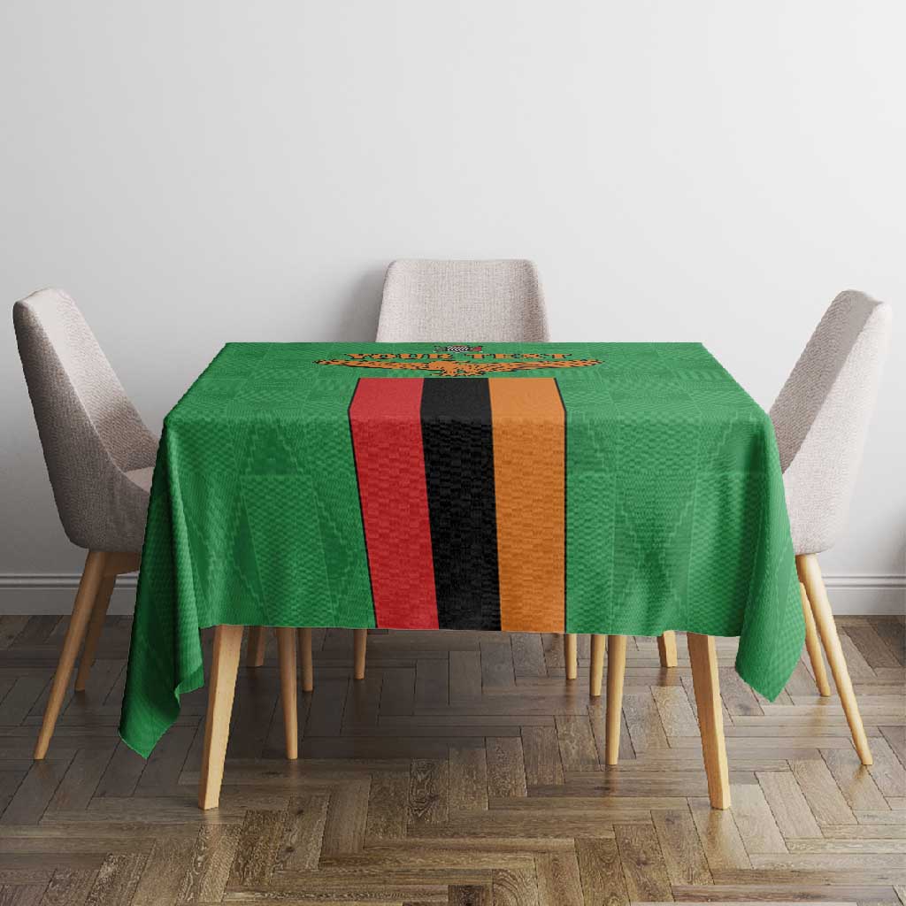 Personalised Afro Zambia Tablecloth Flag Style Mix Kente Pattern