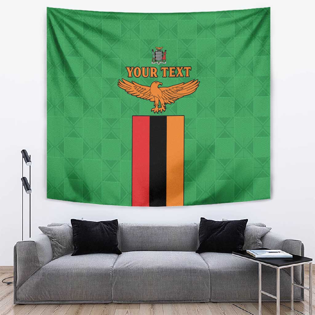 Personalised Afro Zambia Tapestry Flag Style Mix Kente Pattern