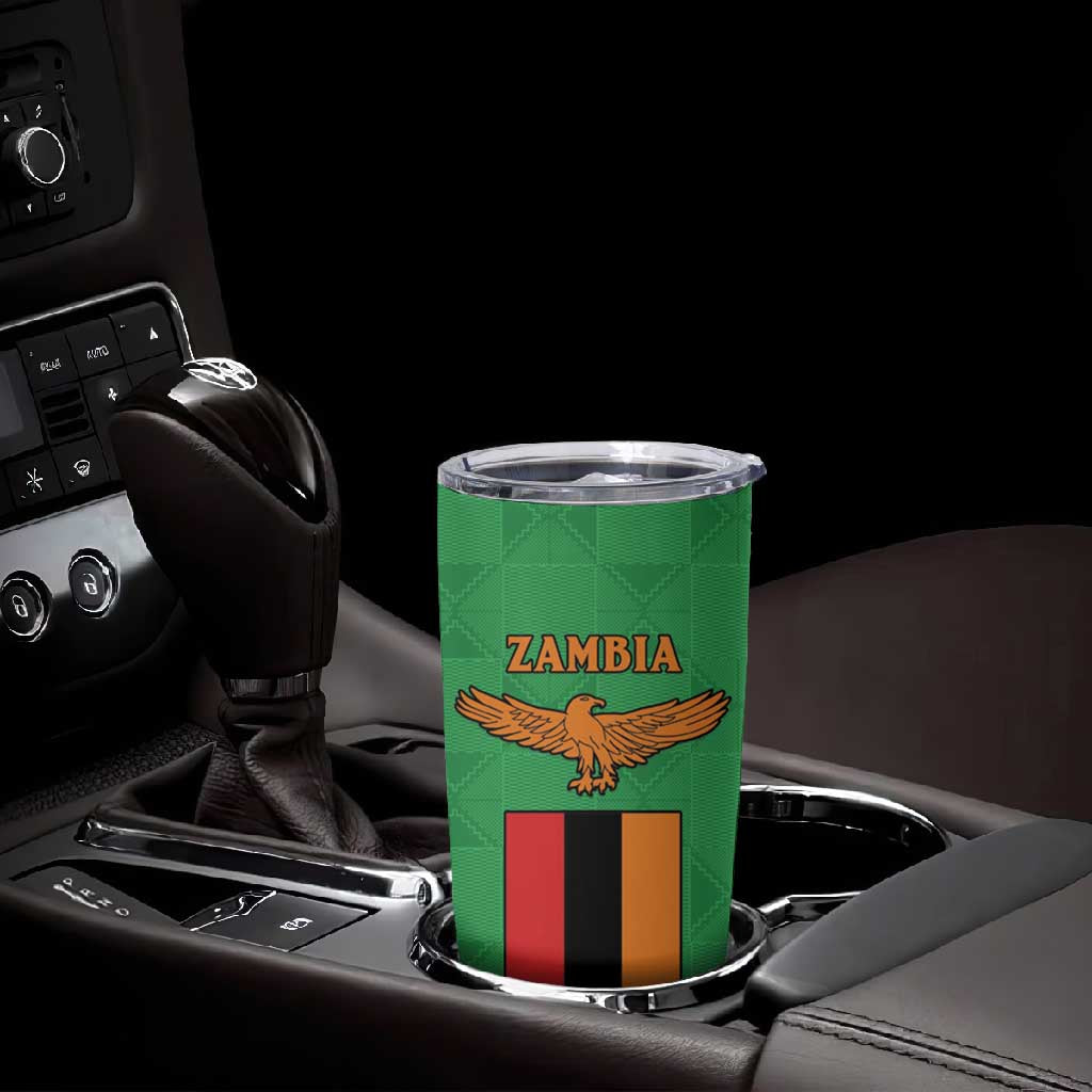 Personalised Afro Zambia Tumbler Cup Flag Style Mix Kente Pattern