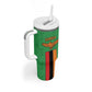 Personalised Afro Zambia Tumbler With Handle Flag Style Mix Kente Pattern
