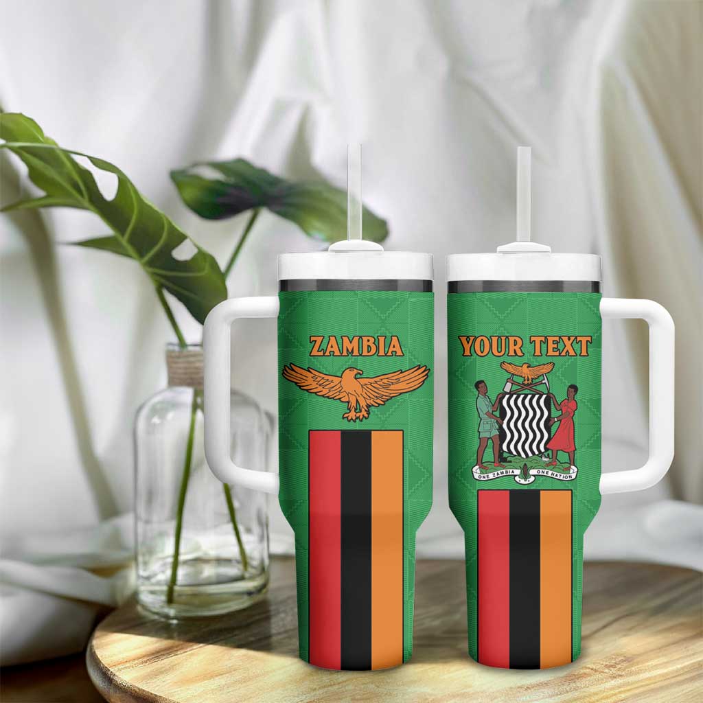 Personalised Afro Zambia Tumbler With Handle Flag Style Mix Kente Pattern