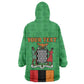 Personalised Afro Zambia Wearable Blanket Hoodie Flag Style Mix Kente Pattern