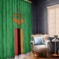Personalised Afro Zambia Window Curtain Flag Style Mix Kente Pattern