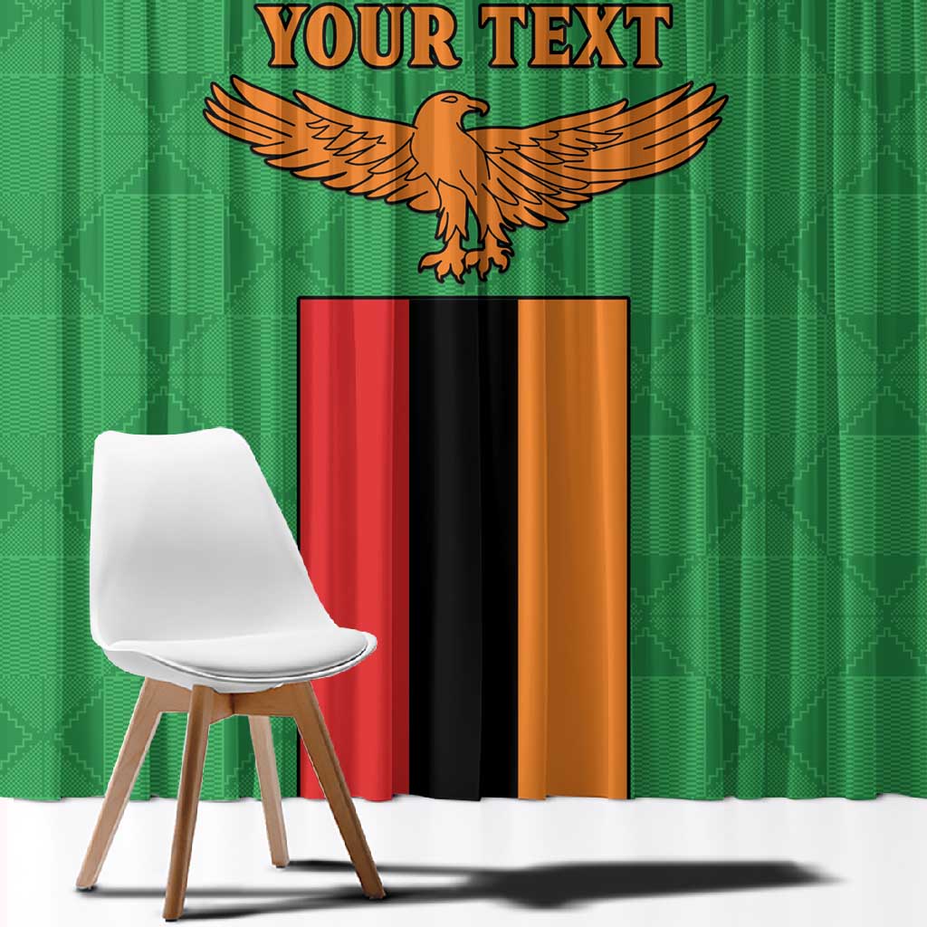 Personalised Afro Zambia Window Curtain Flag Style Mix Kente Pattern