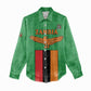 Personalised Afro Zambia Women Casual Shirt Flag Style Mix Kente Pattern