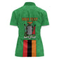 Personalised Afro Zambia Women Polo Shirt Flag Style Mix Kente Pattern
