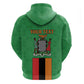Personalised Afro Zambia Zip Hoodie Flag Style Mix Kente Pattern