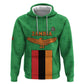 Personalised Afro Zambia Zip Hoodie Flag Style Mix Kente Pattern