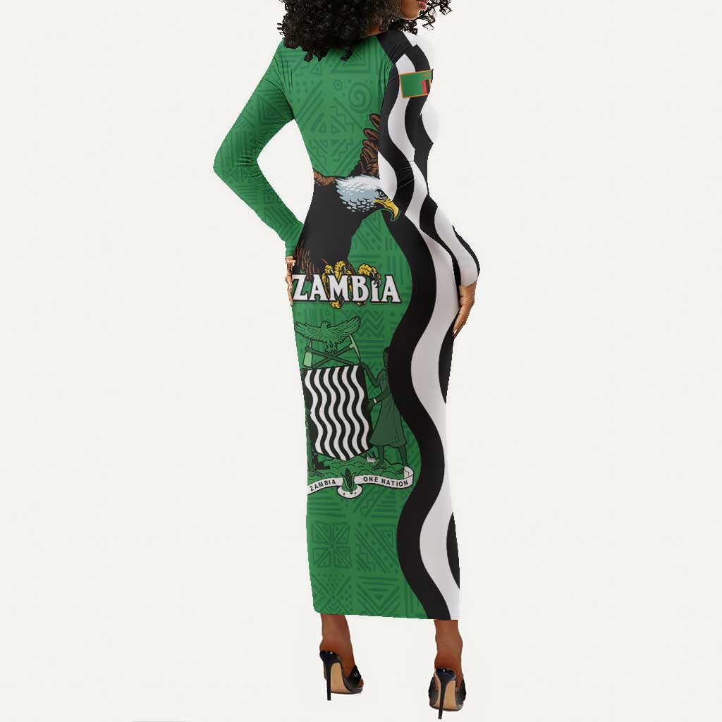 Icitungu ca Zambia Long Sleeve Bodycon Dress One Zambia One Nation LT15