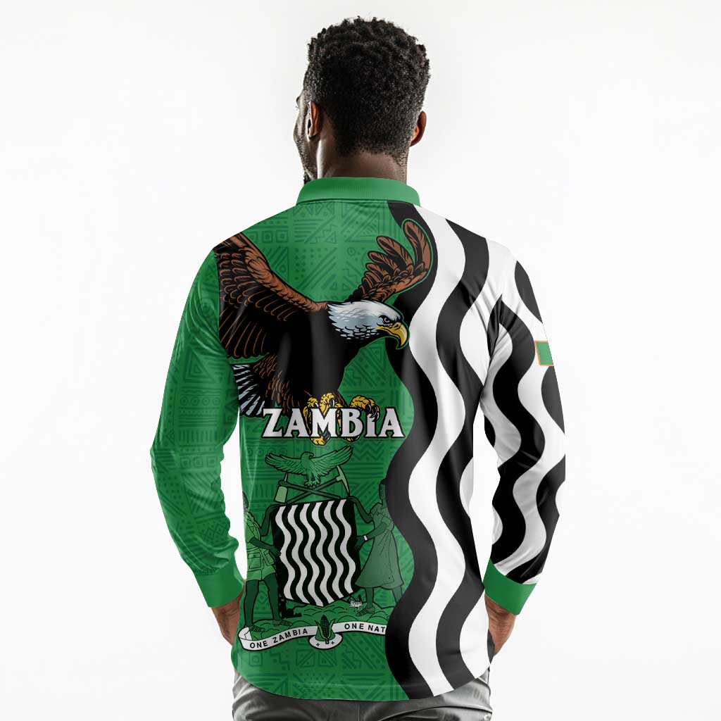 Icitungu ca Zambia Long Sleeve Polo Shirt One Zambia One Nation